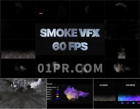 Pr图形模板 12组4K动画烟雾特效元素 Pr素材